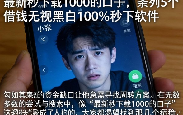 最新秒下载1000的口子，条列5个借钱无视黑白100%秒下软件
