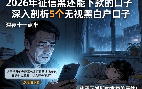 2026年征信黑还能下款的口子，深入剖析5个无视黑白户口子