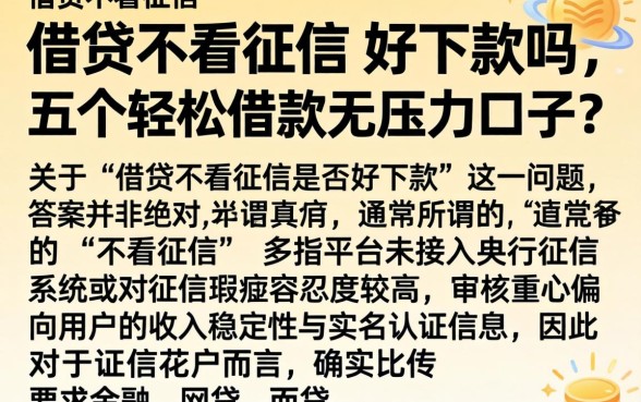 借贷不看征信 好下款吗，详细阐述五个轻松借款无压力口子