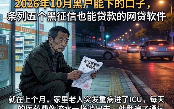 2026年10月黑户能下的口子，条列五个黑征信也能贷款的网贷软件