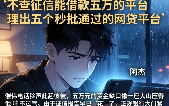 不查征信能借款五万的平台，理出五个秒批通过的网贷平台