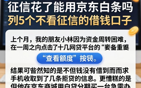 征信花了能用京东白条吗，胪列5个不看征信的借钱口子