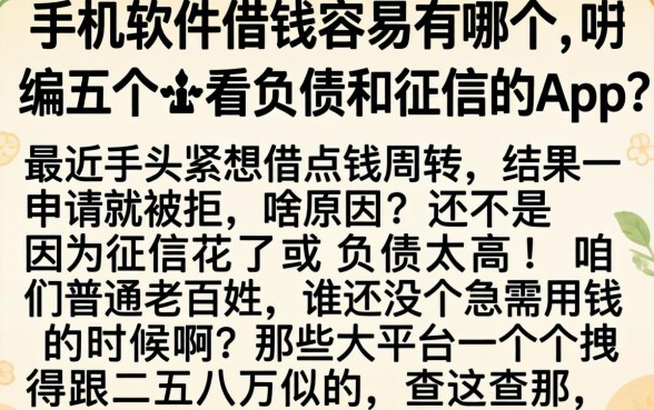 手机软件借钱容易有哪个，归纳五个不看负债和征信的app