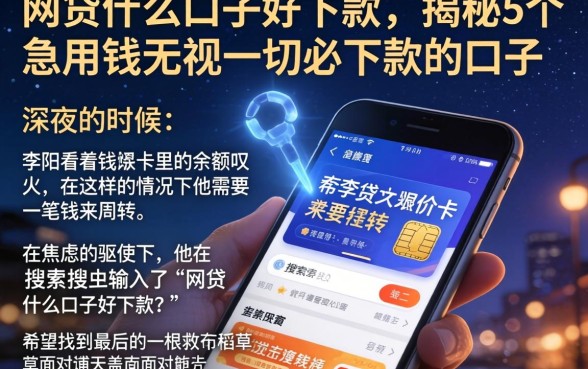 网贷什么口子好下款，揭秘5个急用钱无视一切必下款的口子