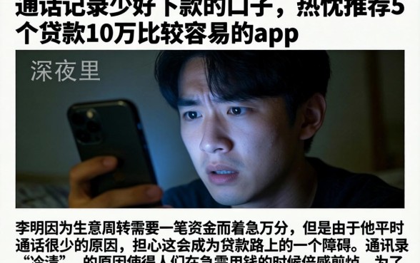 通话记录少好下款的口子，热忱推荐5个贷款10万比较容易的app