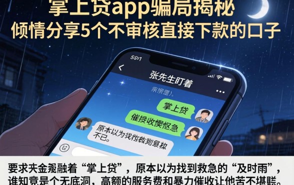 掌上贷app骗局揭秘，倾情分享5个不审核直接下款的口子