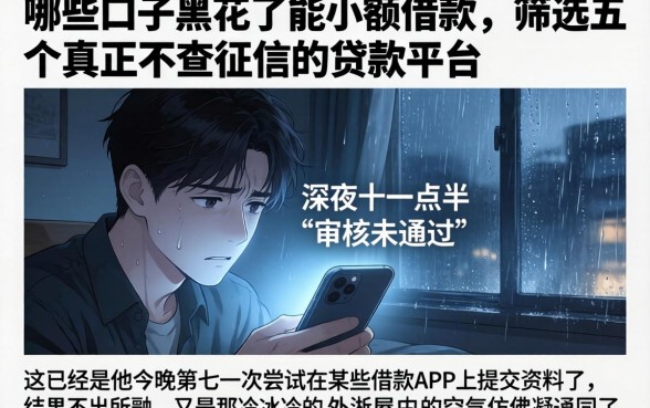 哪些口子黑花了能小额借款，筛选五个真正不查征信的贷款平台