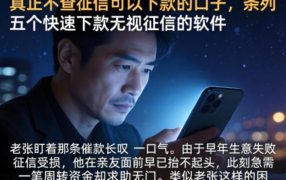 真正不查征信可以下款的口子，条列五个快速下款无视征信的软件