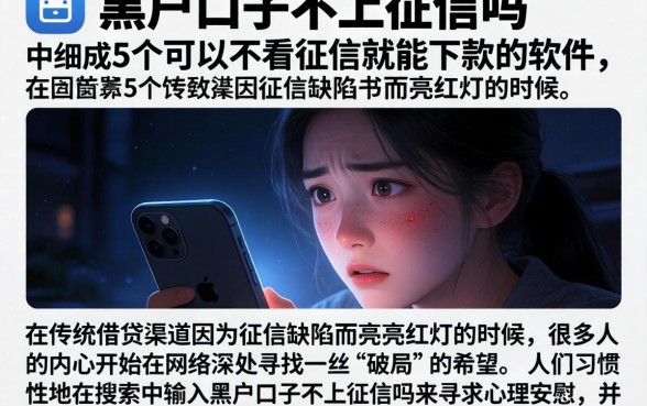 黑户口子不上征信吗，细致阐述5个可以不看征信就能下款的软件