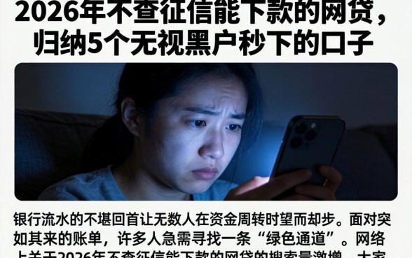 2026年不查征信能下款的网贷，归纳5个无视黑户秒下的口子