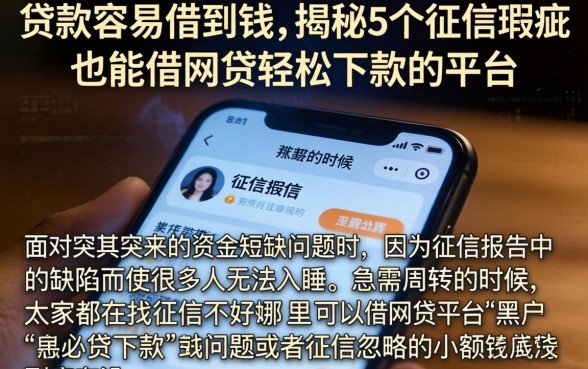 贷款容易借到钱的，揭秘5个征信瑕疵也能借网贷轻松下款的平台