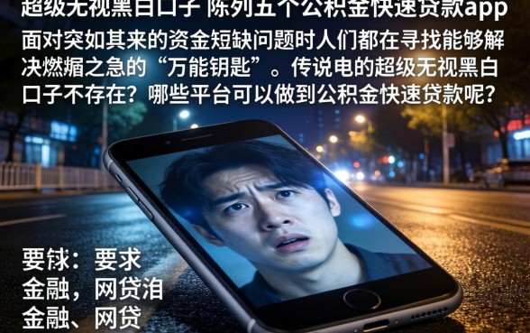 超级无视黑白口子，陈列五个公积金快速贷款app