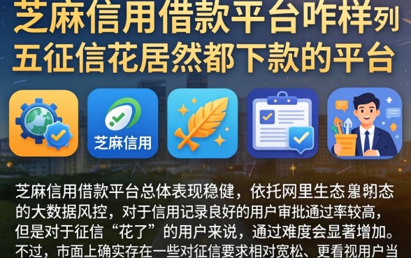 芝麻信用借款平台咋样，陈列五个征信花居然都下款的平台