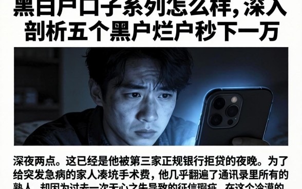 黑白户口子系列怎么样，深入剖析五个黑户烂户秒下一万