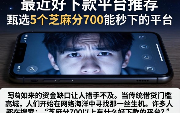 最近好下款的平台推荐，甄选5个芝麻分700能秒下的平台
