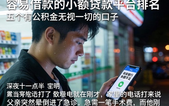 容易借款的小额贷款平台排名，详细阐述五个有公积金无视一切的口子