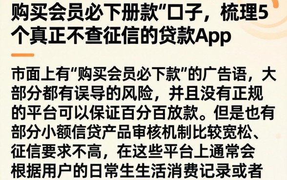 购买会员必下册款的口子，梳理5个真正不查征信的贷款app