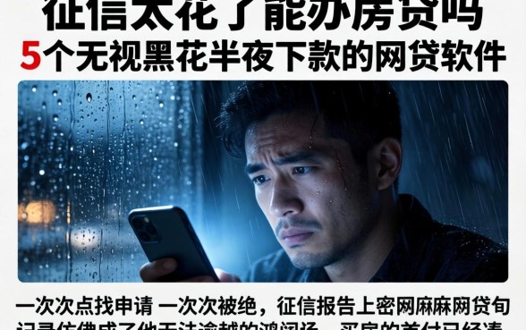 征信太花了能办房贷吗，胪列5个无视黑花半夜下款的网贷软件
