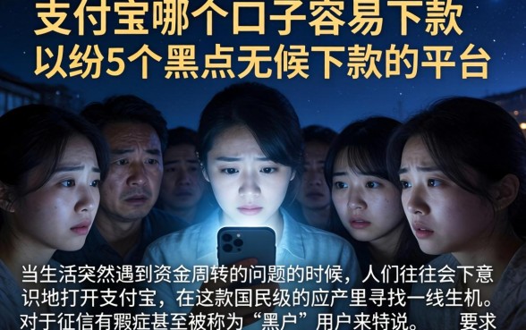 支付宝哪个口子容易下款，归纳5个黑户无条件下款的平台