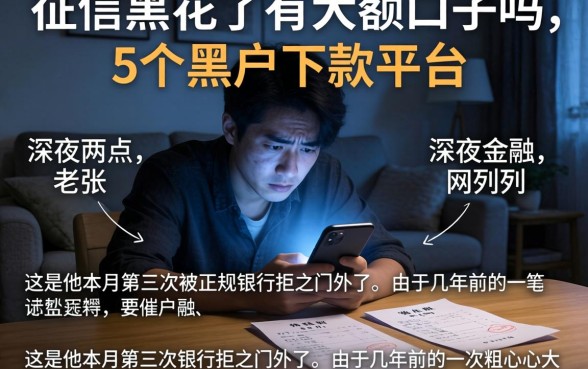 征信黑花了有大额口子吗，陈列5个黑户下款平台