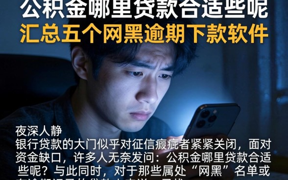 公积金哪里贷款合适些呢，汇总五个网黑逾期下款软件