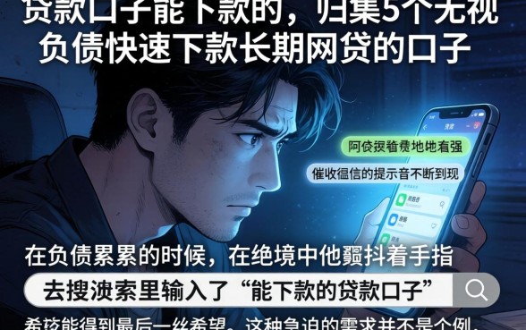 贷款口子能下款的，归集5个无视负债快速下款长期网贷的口子