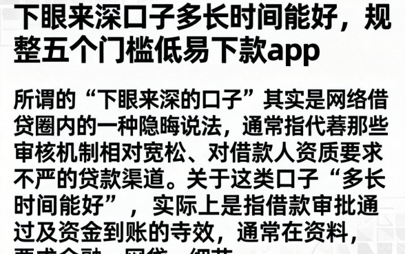 下眼皮深的口子多长时间能好，规整五个门槛低易下款app