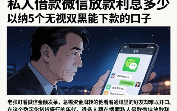 私人借款微信放款利息多少，归纳5个无视双黑能下款的口子