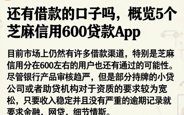 还有借款的口子吗，概览5个芝麻信用600贷款app