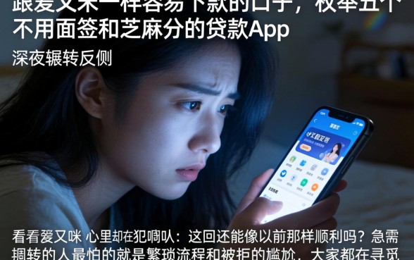 跟爱又米一样容易下款的口子，枚举五个不用面签和芝麻分的贷款app