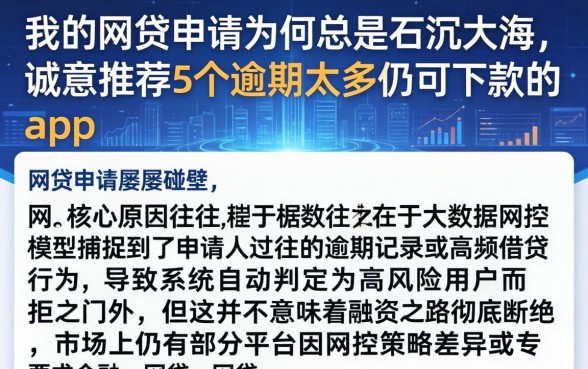 我的网贷申请为何总是石沉大海，诚意推荐5个逾期太多仍可下款的app