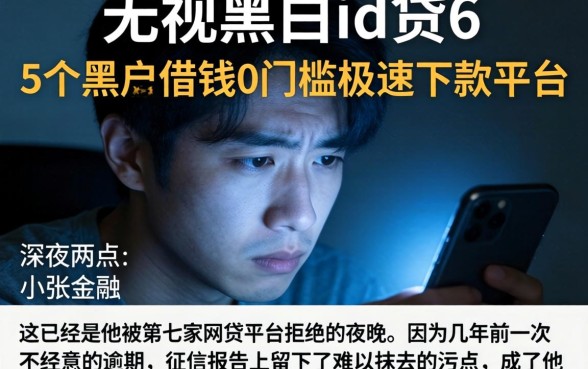 无视黑白的id贷6，详细阐述5个黑户借钱0门槛极速下款平台