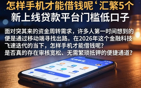 怎样手机才能借钱呢，汇整5个新上线贷款平台门槛低口子