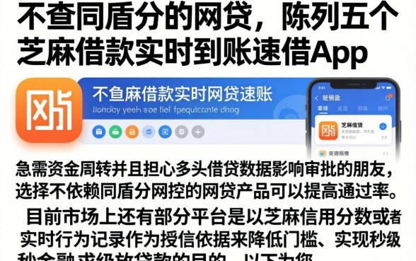 不查同盾分的网贷，陈列五个芝麻借款实时到账速借app