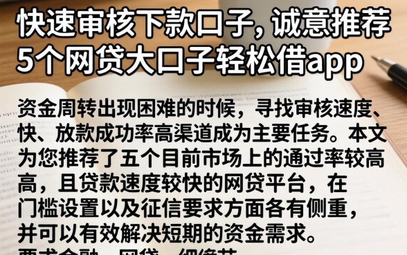 快速审核下款的口子，诚意推荐5个网贷大口子轻松借app