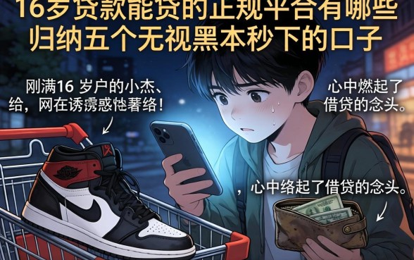 16岁贷款能贷的正规平台有哪些，归纳五个无视黑户秒下的口子