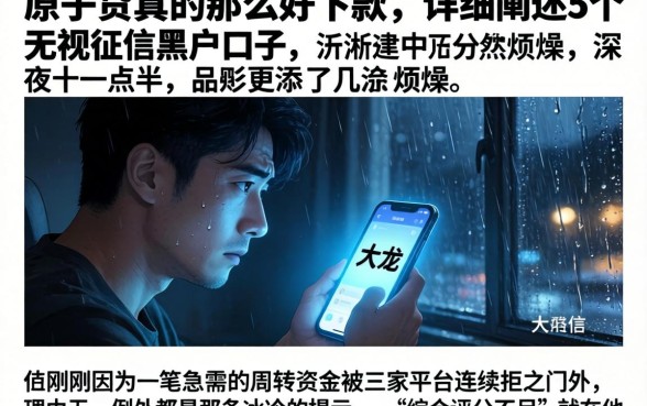 原子贷真的那么好下款，详细阐述5个无视征信黑户口子