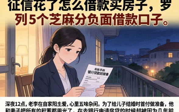 征信花了怎么借款买房子，罗列5个芝麻分负面借款的口子