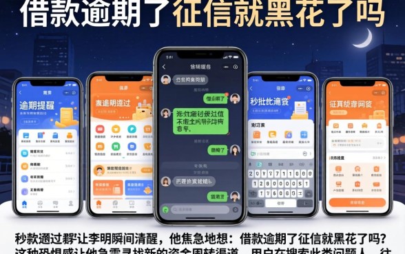 借款逾期了征信就黑花了吗，陈列五个秒批通过的网贷软件