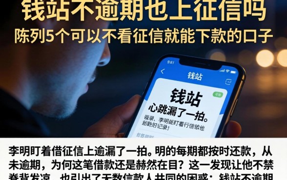 钱站不逾期也上征信吗，陈列5个可以不看征信就能下款的口子