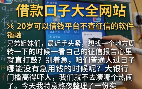 借款口子大全网站,细致阐述五个20岁可以借钱平台不查征信的软件