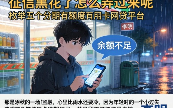 征信黑花了怎么弄过来呢，枚举五个分期有额度的网贷平台
