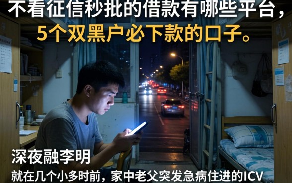 不看征信秒批的借款有哪些平台，概括5个双黑户必下款的口子