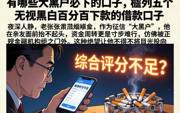有哪些大黑户必下的口子，胪列五个无视黑白百分百下款的借款口子