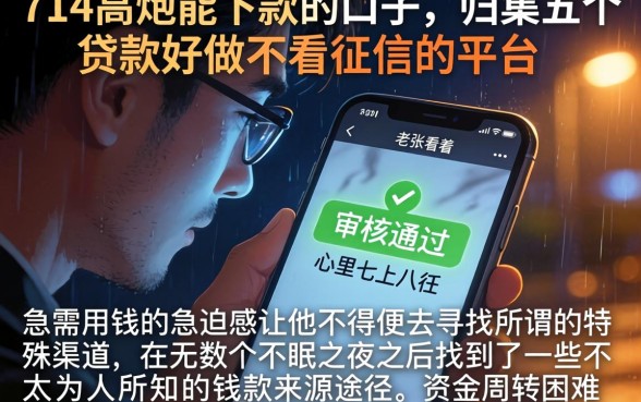 714高炮能下款的口子，归集五个贷款好做不看征信的平台