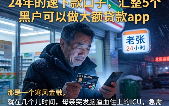 24年的速下款口子，汇整5个黑户可以做大额贷款app