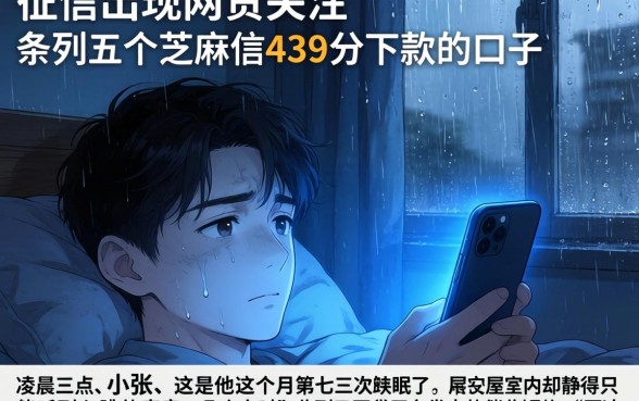 征信出现网贷关注，条列五个芝麻信用439分下款的口子