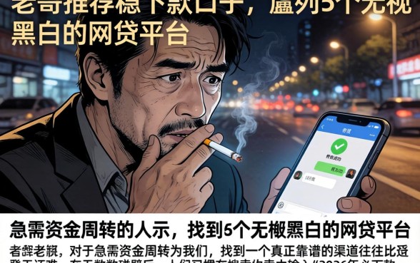 老哥推荐稳下款的口子,胪列5个无视黑白的网贷平台