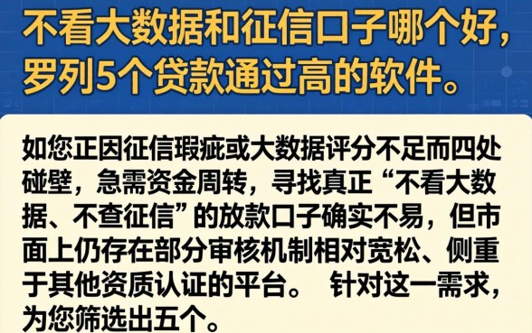 不看大数据和征信口子哪个好，罗列5个贷款通过高的软件