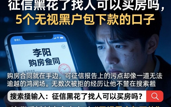 征信黑花了找人可以买房吗，归纳5个无视黑户包下款的口子